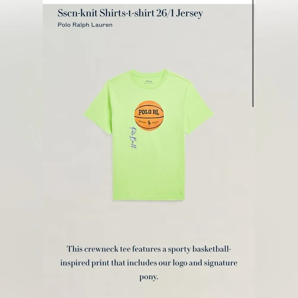 Polo RL  Sscn-knit Shirts-t-shirt 26/1 Jersey  Lime Green T-Shirt